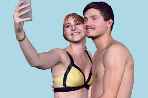 Anastasia And Andy swimming, selfie, male, female, girl, woman, people, human, character
